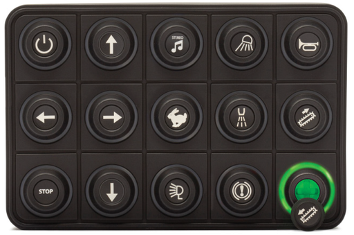 [PKP-3500-SI-MTAR] Pulsantiera PKP, 15 Pos (3X5), CAN, two rotary encoders, Amphenol connector - small inserts 15mm, rubber knob - IP54